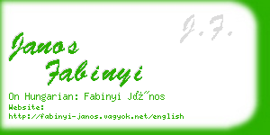 janos fabinyi business card